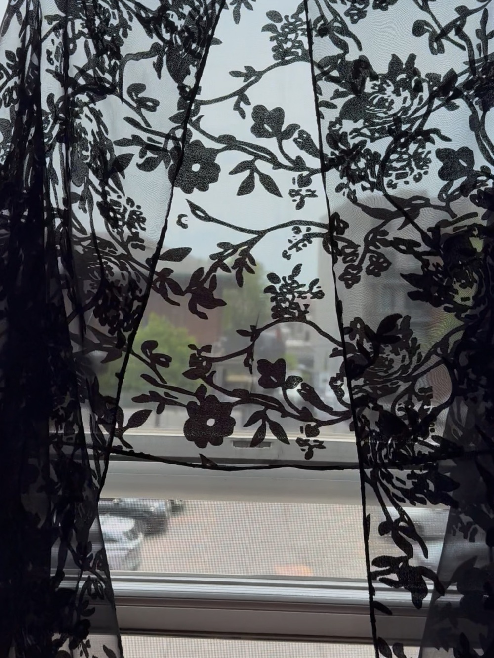 Black Floral Sheer Shawls - Unbranded